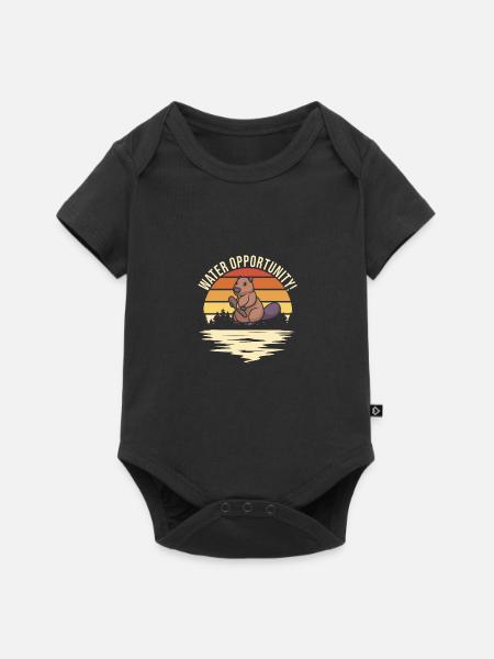 Biber - Baby Premium Kurzarmbody - Schwarz