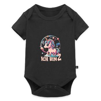 2. Geburtstag - Baby Premium Kurzarmbody - Schwarz - Vorne