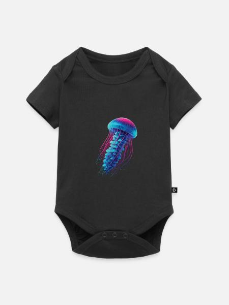 Qualle - Baby Premium Kurzarmbody - Schwarz