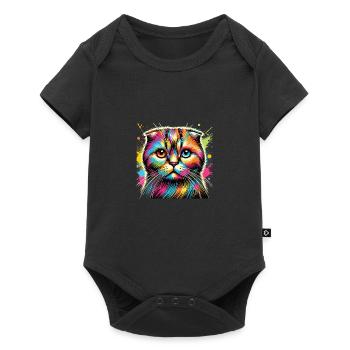Katze - Baby Premium Kurzarmbody - Schwarz - Vorne