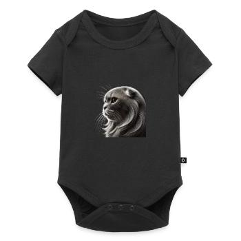 Katze - Baby Premium Kurzarmbody - Schwarz - Vorne