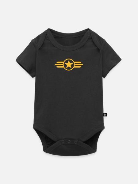 star with wings - Baby Premium Kurzarmbody - Schwarz