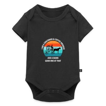 Coachman Carriage Horse-drawn carriage Coffee - Baby Premium short-sleeve bodysuit - black - Front