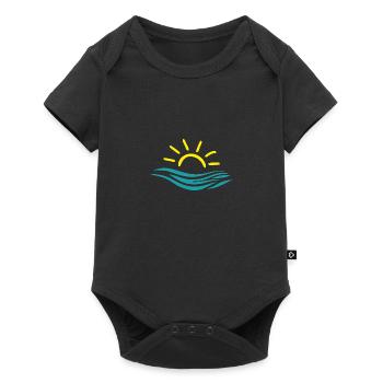 Soleil et mer, eau, vagues - Body à manches courtes Premium Bébé - noir - Devant