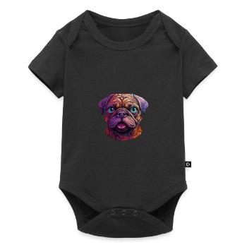 Pug colorful - Baby Premium short-sleeve bodysuit - black - Front