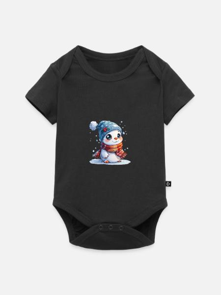 Schneemann für Kinder - Baby Premium Kurzarmbody - Schwarz