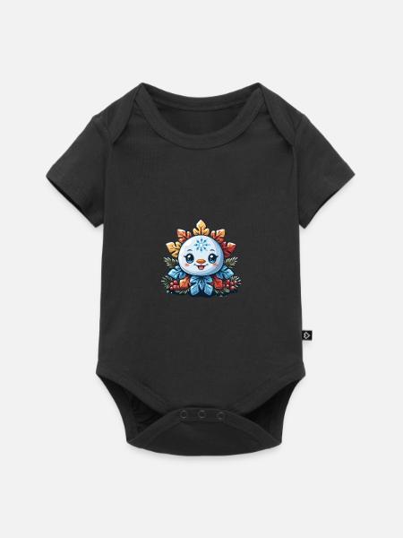 Schneeflocke für Kinder - Baby Premium Kurzarmbody - Schwarz