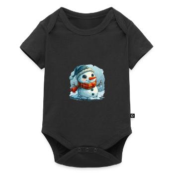 Bonhomme de neige pour les enfants - Body à manches courtes Premium Bébé - noir - Devant