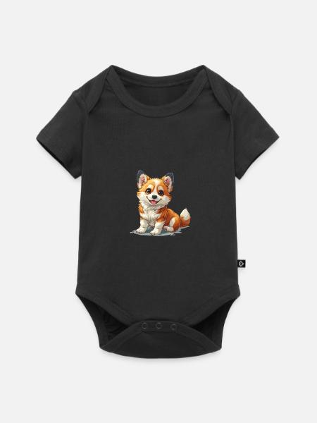 Niedlicher kleiner Hund - Baby Premium Kurzarmbody - Schwarz