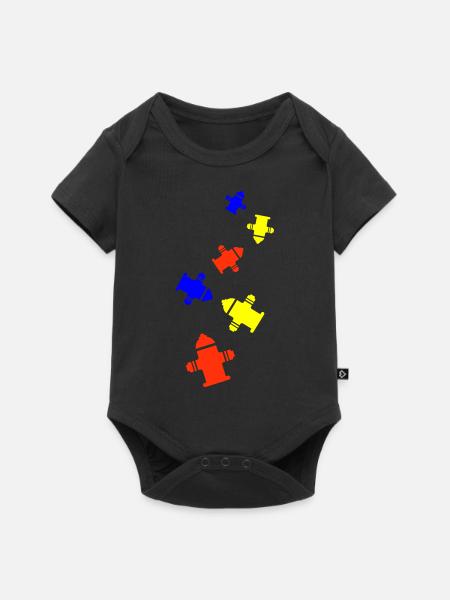 Hydrant Icon - Baby Premium Kurzarmbody - Schwarz