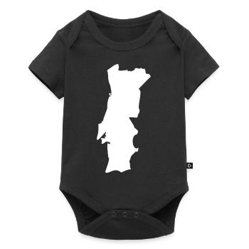 Drapeau de la carte du Portugal - Body à manches courtes Premium Bébé - noir - Devant
