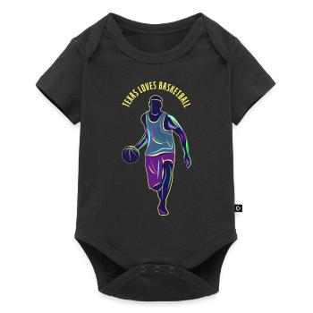 Texas Basketball Design für stolze texanische Fans - Baby Premium Kurzarmbody - Schwarz - Vorne