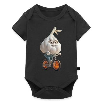 Knoblauch Fahrrad - Baby Premium Kurzarmbody - Schwarz - Vorne