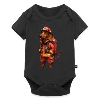 Dackel - Baby Premium Kurzarmbody - Schwarz - Vorne