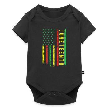 Juneteenth dans un drapeau pour l’histoire des Noirs africains - Body à manches courtes Premium Bébé - noir - Devant