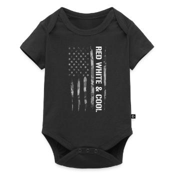 Red White & Cool - American Flag - Baby Premium Kurzarmbody - Schwarz - Vorne