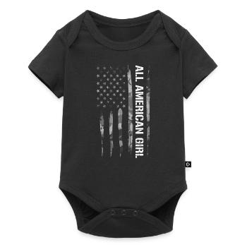 All American Girl - Drapeau américain - Body à manches courtes Premium Bébé - noir - Devant