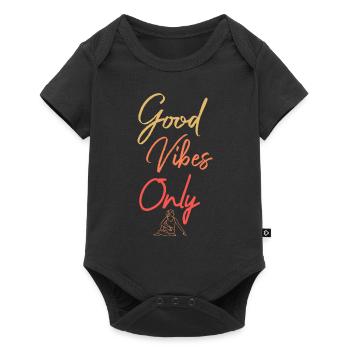 Only Good Vibes Yoga Workout shirts with Asana Pose - Baby Premium short-sleeve bodysuit - black - Front