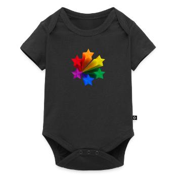 Dynamic Rainbow Stars LGBT - Baby Premium short-sleeve bodysuit - black - Front