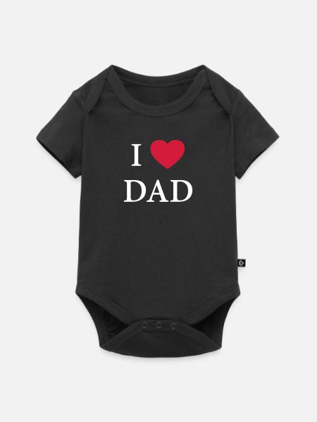 I HEART DAD - LOVE - Premium vauvojen lyhythihainen body - musta