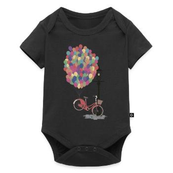 Love to Ride my Bike with Balloons - Baby Premium short-sleeve bodysuit - black - Front