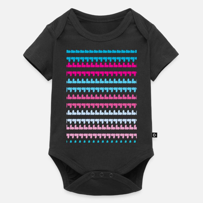 PINK BLUE HEARTS PATTERN - Baby Premium short-sleeve bodysuit - black