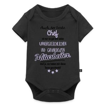 bester Chef grandiose Mitarbeiter - Baby Premium Kurzarmbody - Schwarz - Vorne