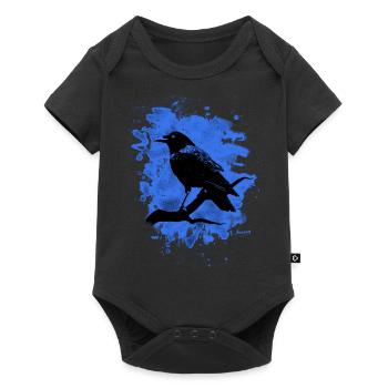 Crow bleached blue - Baby Premium Kurzarmbody - Schwarz - Vorne