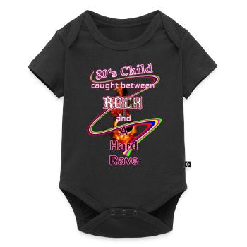 80s child rock and rave decade - Baby Premium short-sleeve bodysuit - black - Front