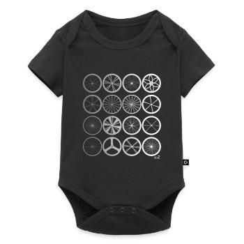 Bike wheels land silver - Body à manches courtes Premium Bébé - noir - Devant