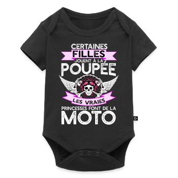 "Les princesses moto" t-shirt humour moto - Body à manches courtes Premium Bébé - noir - Devant