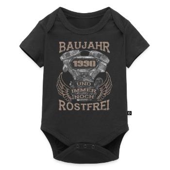 Baujahr XXXX und immer noch Rostfrei 1990 - Baby Premium Kurzarmbody - Schwarz - Vorne