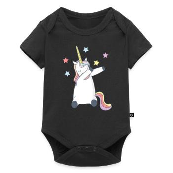 Dabbing Unicorn Dabbing Unicorn Glitter Glitter - Baby Premium short-sleeve bodysuit - black - Front
