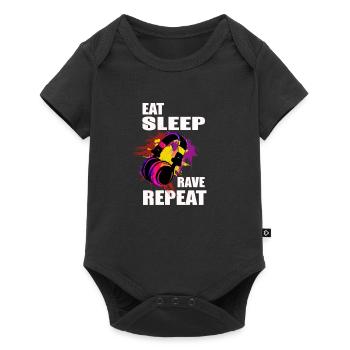 Mangez le sommeil Rave Répéter - Body à manches courtes Premium Bébé - noir - Devant