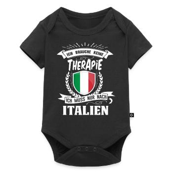 Ich brauche keine Therapie Italien - Baby Premium Kurzarmbody - Schwarz - Vorne