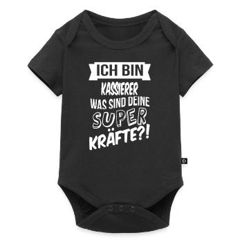 ich bin kassierer was sind deine superkraefte - Baby Premium Kurzarmbody - Schwarz - Vorne