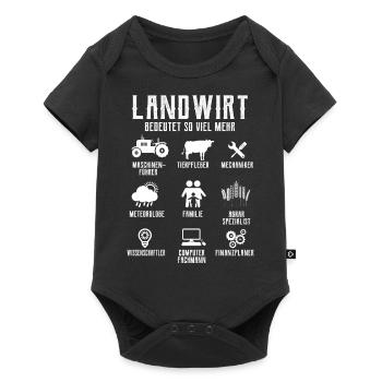 Landwirt - Baby Premium Kurzarmbody - Schwarz - Vorne
