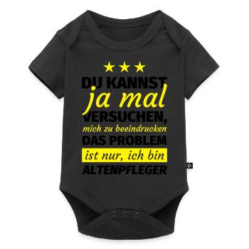 Altenpfleger Geschenk - Baby Premium Kurzarmbody - Schwarz - Vorne