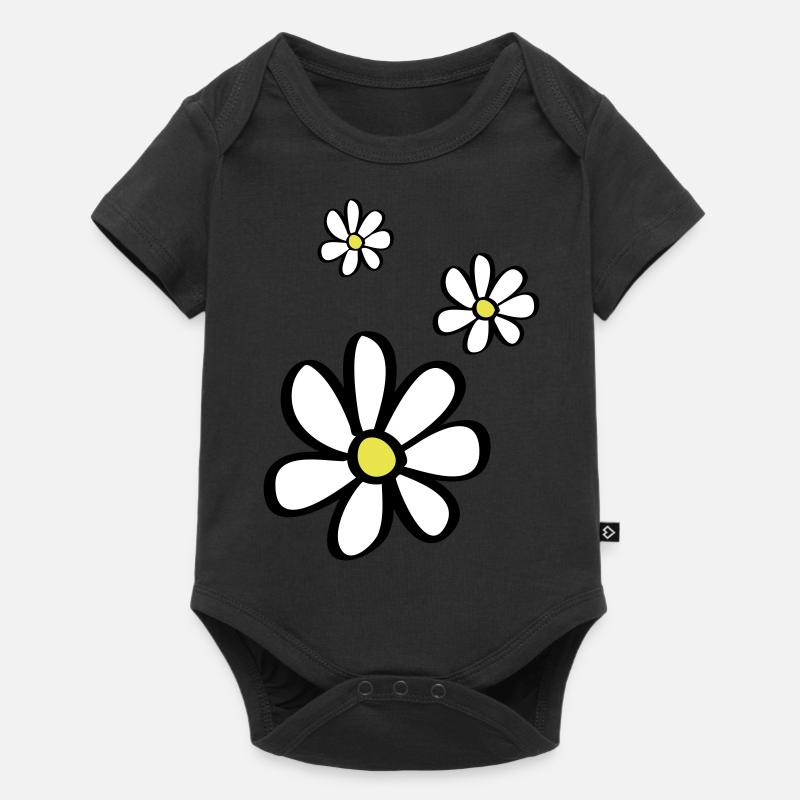 Fleurs - Body à manches courtes Premium Bébé - noir