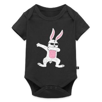 lapin tamponnant idée de cadeau de Pâques - Body à manches courtes Premium Bébé - noir - Devant
