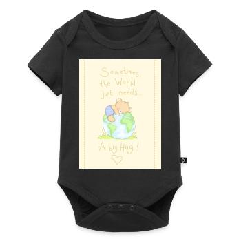 The world needs a big Hug - Baby Premium short-sleeve bodysuit - black - Front