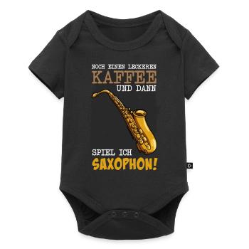 Noch einen Kaffee und dann spiel ich Saxophon - Baby Premium Kurzarmbody - Schwarz - Vorne