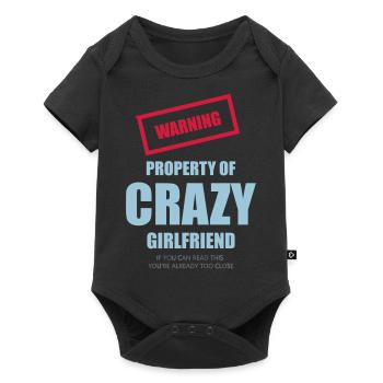 Crazy girlfriend humour Cadeau de dictons drôles - Body à manches courtes Premium Bébé - noir - Devant