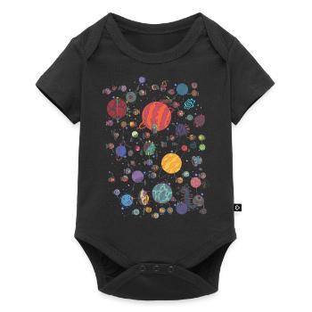 Space Planet Galaxy Graphic - Baby Premium short-sleeve bodysuit - black - Front