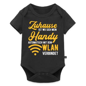 Home is where my cell phone connects to Wi-Fi - Baby Premium short-sleeve bodysuit - black - Front