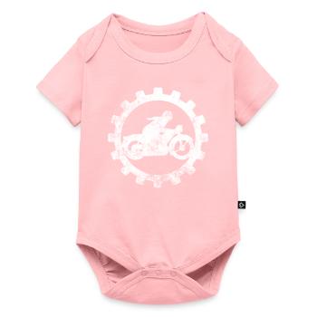 Motorradfahrer - Baby Premium Kurzarmbody - Rosa - Vorne
