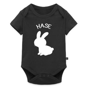 Hase - Baby Premium Kurzarmbody - Schwarz - Vorne