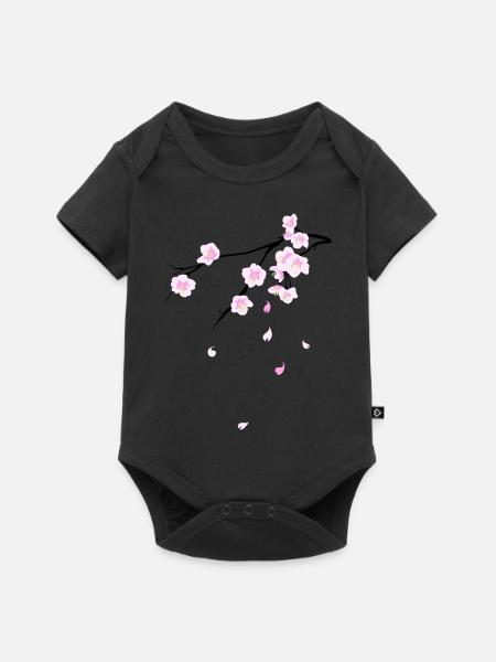 Cherry Blossoms - Baby Premium Kurzarmbody - Schwarz
