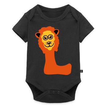 lion letter l animals - Baby Premium short-sleeve bodysuit - black - Front