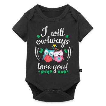 i will owlways love you owls - Baby Premium short-sleeve bodysuit - black - Front